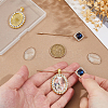 DIY Oval Alloy with Rhinestone Brooches Making Kits DIY-FH0009-70G-3