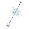 AB Color Glass Snowflake Pendant Decorations AJEW-Q144-02P-04-3