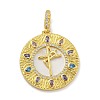 Rack Plating Brass Micro Pave Cubic Zirconia Pendants KK-G513-86G-1