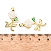Brass Micro Pave Clear Cubic Zirconia with Resin Pendants KK-G533-03G-02-3