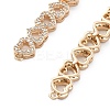 Brass Micro Pave Clear Cubic Zirconia Multi Heart Connector Charms KK-B125-05G-2