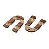 Transparent Resin & Waxed Walnut Wood Pendants RESI-Q211-02A-3