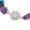 7Pcs Chakra Theme Natural & Synthetic Mixed Gemstone Chips Braided Beads Bracelets BJEW-JB11324-4