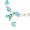 4Pcs Brass Glass Beads Stretch Bracelets BJEW-JB11769-01-3