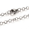 Tarnish Resistant 304 Stainless Steel Cable Chain Necklaces LS-NJEW-N0046-02P-1
