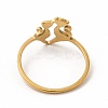 201 Stainless Steel Double Cat Finger Ring for Women LS-RJEW-K239-04G-2