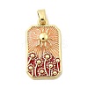 Rectangle with Sun Brass Pendants KK-C134-35G-2