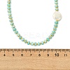 Natural Keshi Pearl Coin and Natural Amazonite Heishi Beaded Necklaces for Women NJEW-JN06344-4