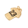 304 Stainless Steel Micro Pave Cubic Zirconia Pendants STAS-D305-02G-D-2