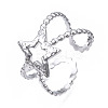 Non-Tarnish 304 Stainless Steel Star Open Cuff Ring RJEW-T023-05P-3