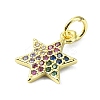 Brass Micro Pave Colorful Cubic Zirconia Pendants KK-H475-19G-11-2