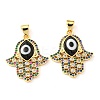 Brass Cubic Zirconia Pendants KK-K338-02G-03-1