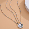 Alloy Enamel Black and White Yin-yang Gragon Split Pendant Necklaces for Friends Couple WG224AC-01-5