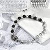 304 Stainless Steel Skull Link Bracelets BJEW-F486-03P-2