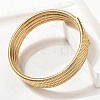 304 Stainless Steel Spring Multi-strand Bangles for Women BJEW-Z086-01G-02-3