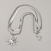 Titanium Alloy Sun Pendant Double Layer Necklaces NJEW-WH0001-38P-1