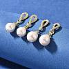 Natural Pearl Dangle Ear Studs EJEW-L099-01G-1