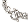 304 Stainless Steel Oval Link Chain Bracelets for Men Women BJEW-G723-01P-3