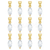 12PCS Brass Cubic Zirconia Charms KK-BC0012-84-1