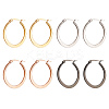 4 Pairs 4 Colors Stainless Steel Hoop Earrings EJEW-LP0001-46-1