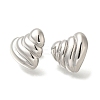 304 Stainless Steel Textured Heart Stud Earrings for Women EJEW-S227-47P-2