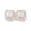 Brass Micro Pave Clear Cubic Zirconia Beads KK-S389-29S-1