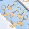 6Pcs Whale Stainless Steel Pendants Keychain KEYC-BBC0001-12A-3