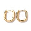 Half Spiral Rectangle Brass Hoop Earrings for Women LS-EJEW-B056-18G-1