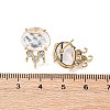 Brass Micro Pave Cubic Zirconia Stud Earring Findings with Natural Quartz Crystal KK-Z096-05G-08-3