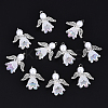 10Pcs Acrylic & Imitation Pearl Flower Angel Pendants PALLOY-YW00055-06-1