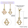 5Pcs Brass Braided Chain Pouch Empty Stone Holder Pendant Decorations HJEW-CJ0001-11G-8