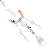 Natural Quartz Crystal Nuggets & Glass Teardrop Hanging Suncatchers HJEW-JM04486-4