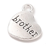 Tibetan Style Heart Alloy Pendants TIBEP-Q043-206-RS-2
