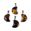 Natural Tiger Eye Pendants G-N349-02E-P-1