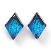 Embossed Glass Rhinestone Pendants GLAA-J101-04B-3