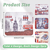 20 Sheets 4 Style London Themed Microfibre Glasses Cleaning Cloth AJEW-CN0002-01-2