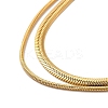 Ion Plating(IP) 304 Stainless Steel Round Snake & Herringbone Chains Double Layer Necklace for Men Women LS-NJEW-E046-03G-3