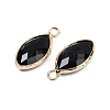 Natural Obsidian Faceted Pendants G-G193-01G-09-2