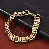 304 Stainless Steel Box Chain Bracelets for Women Men BJEW-F488-47G-2