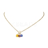 3 Cube Faceted Glass Pendant 304 Stainless Steel Cable Chain Necklaces for Women NJEW-JN05711-01-1