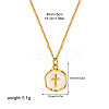 304 Stainless Steel Enamel Flat Round Pendant Necklaces for Women FS-WGF87E1-03-2