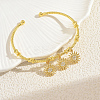 Vintage Brass Micro Pave Clear Cubic Zirconia Charm Bangles FZ9107-4