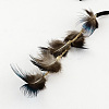 Dyed Feather Iron Hair Bands OHAR-R195-04-3