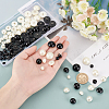 100Pcs 10 Style 1-Hole Plastic Buttons BUTT-PH0001-12-5