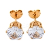 304 Stainless Steel Micro Pave Clear Cubic Zirconia Stud Earrings EJEW-P299-01E-G-4