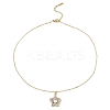 Star Light Gold Brass Micro Pave Cubic Zirconia Pendant Necklaces NJEW-E105-21KCG-2