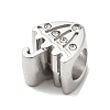 304 Stainless Steel Rhinestone European Beads STAS-D153-30P-2