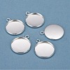 304 Stainless Steel Pendant Cabochon Settings LS-X-STAS-F191-14S-F-1