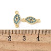 Brass Micro Pave Cubic Zirconia Connector Charms KK-U056-45G-3