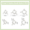 6Pcs 3 Styles 304 Stainless Steel Spring Ring Clasps FIND-UN0061-27-4